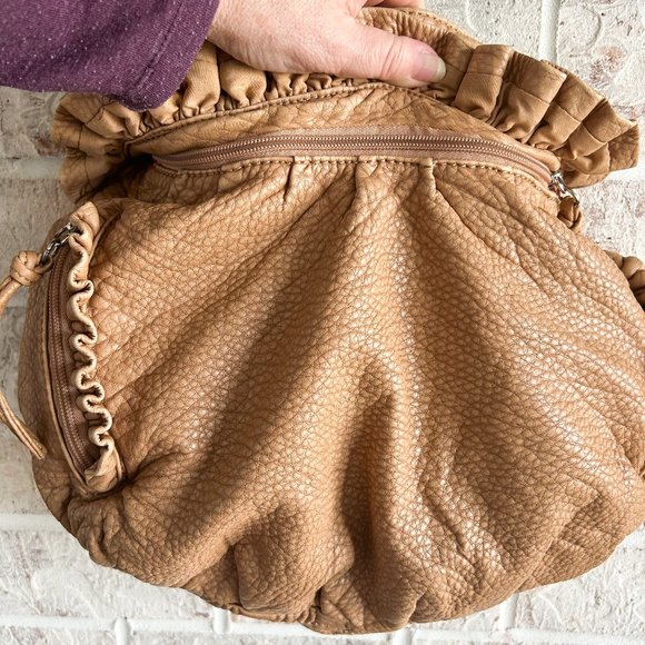 Light Brown Shoulder Strap by Marc Ecko, Boho Style, Red Interior, Cowgirl Vibe - Picture 2 of 7